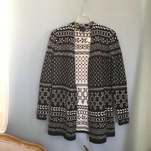 NWT Talbots Black and White Pattern Cardigan -- XS